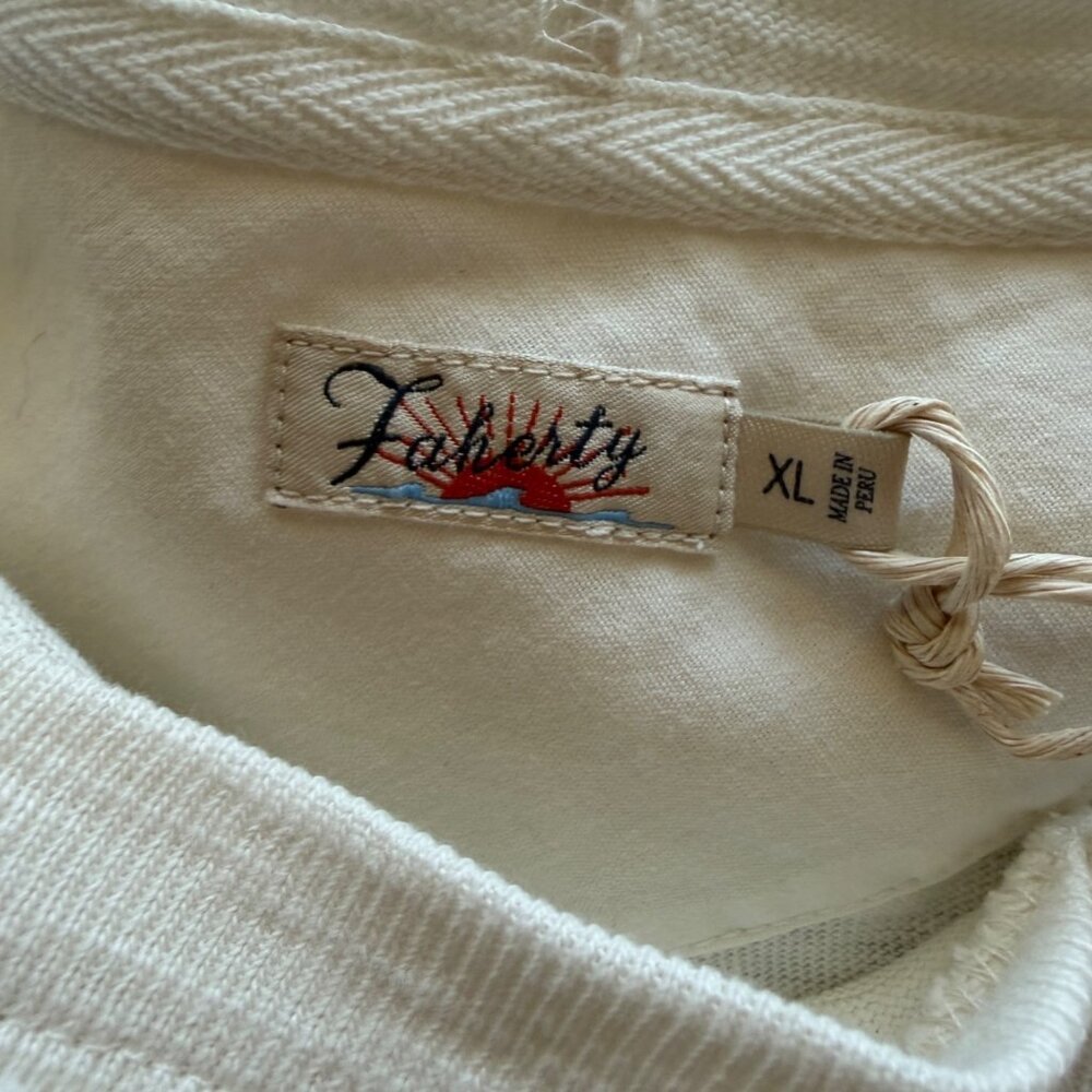 Faherty Sun And Wave Organic Cotton Hoodie Womens Size XL Knit Pullover Shirt - Picture 6 of 11